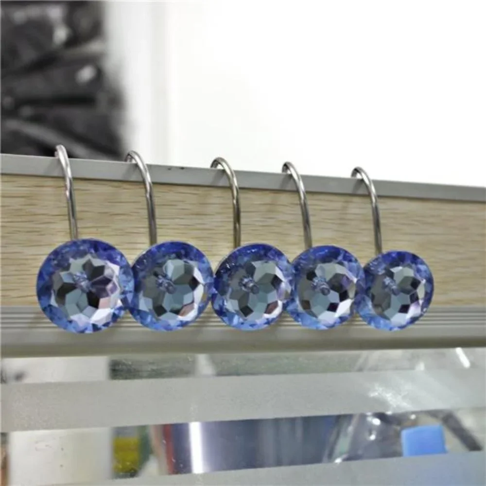 Round Acrylic Decorative Rhinestones Bling Rolling Bathroom Bath Set of 12 Rings